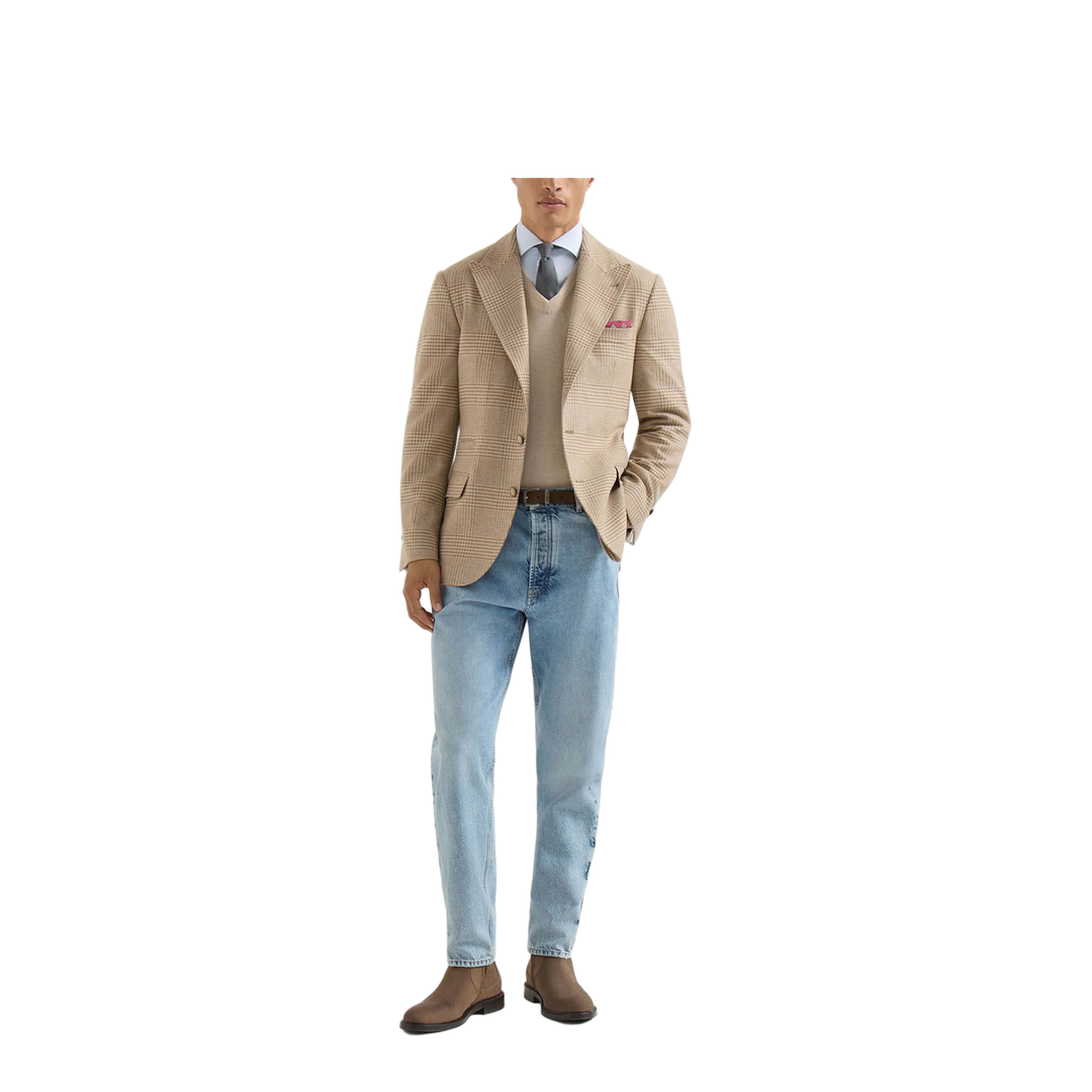 Cashmere Blend Checked Single-Breasted Blazer - Image 5