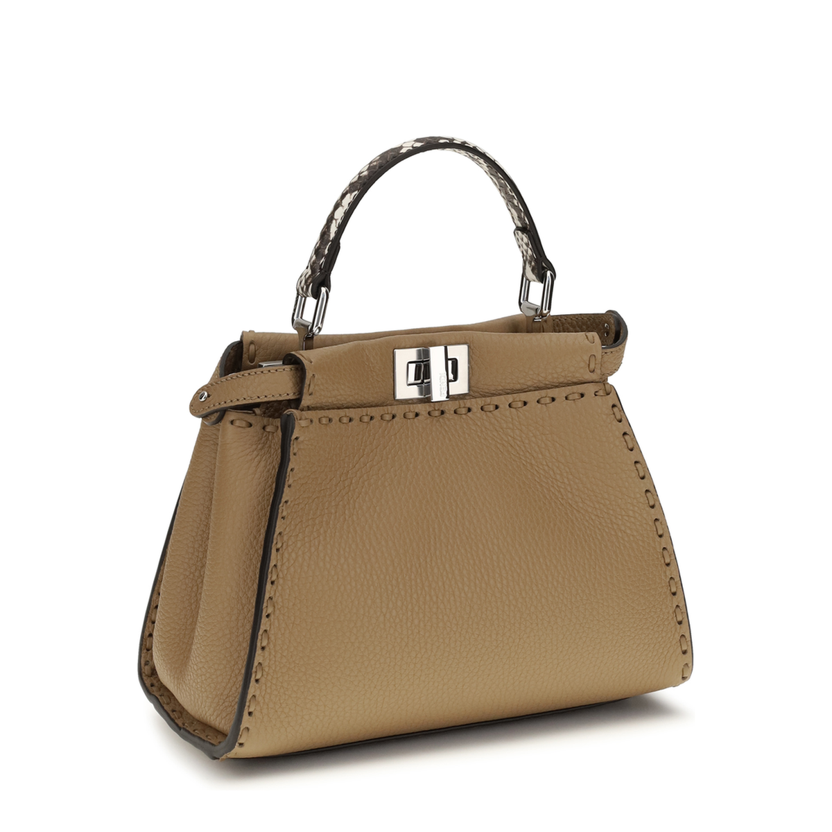 Peekaboo Mini Calfskin Handbag - Beige - Image 3