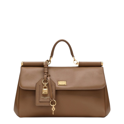 My Sicily Handbag in Plongé Calfskin in Brown - Image 1