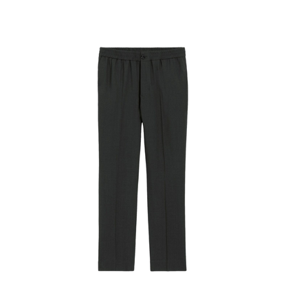 Black Wool Elasticated Waist Trousers - Image 1