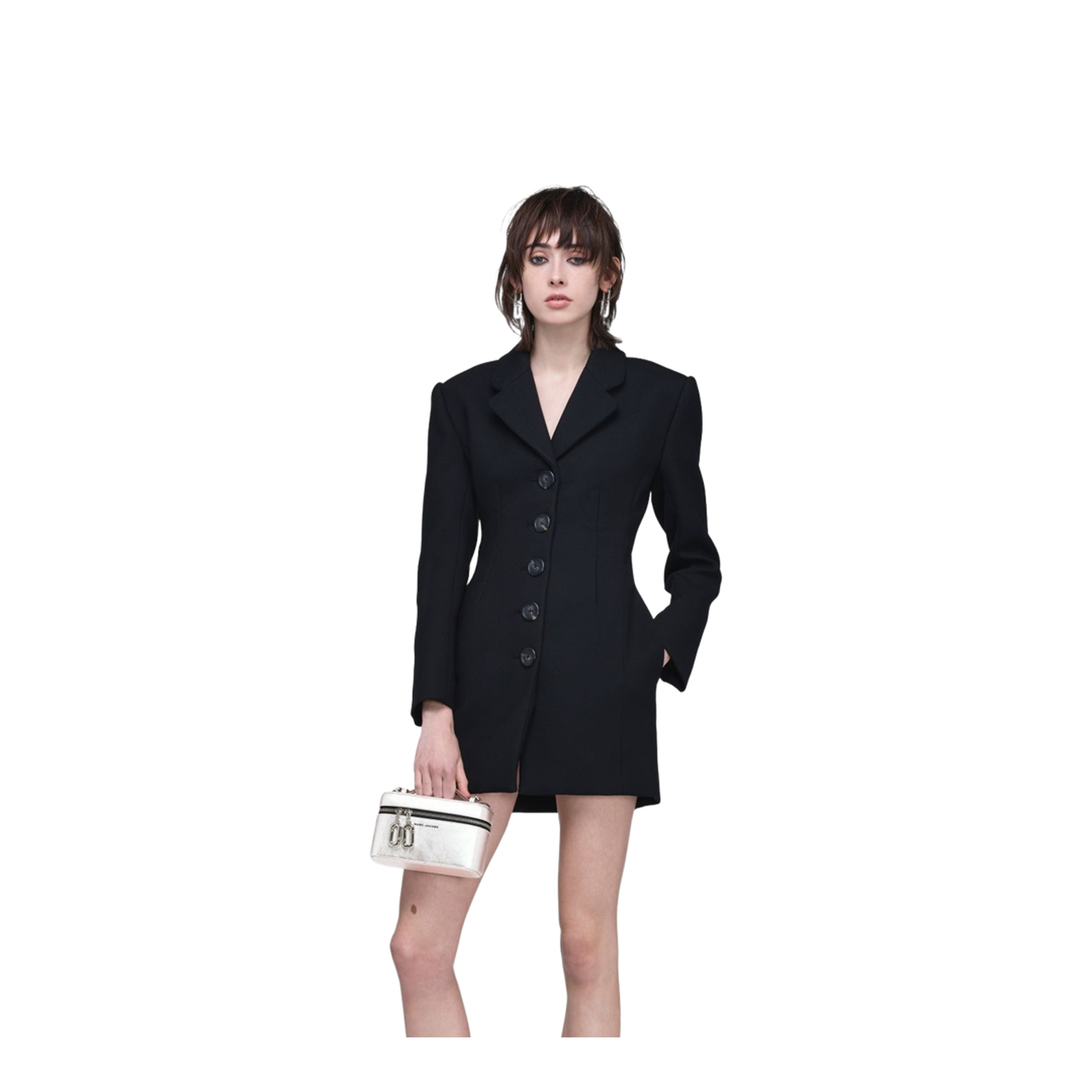 Scene Smooth Metallic Leather Vanity Bag - Silver - Image 3