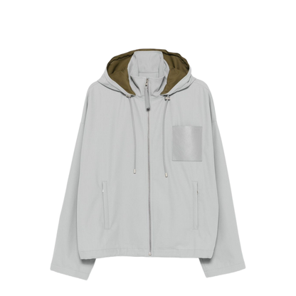 Hooded Jacket in Cotton Grey - Image 1
