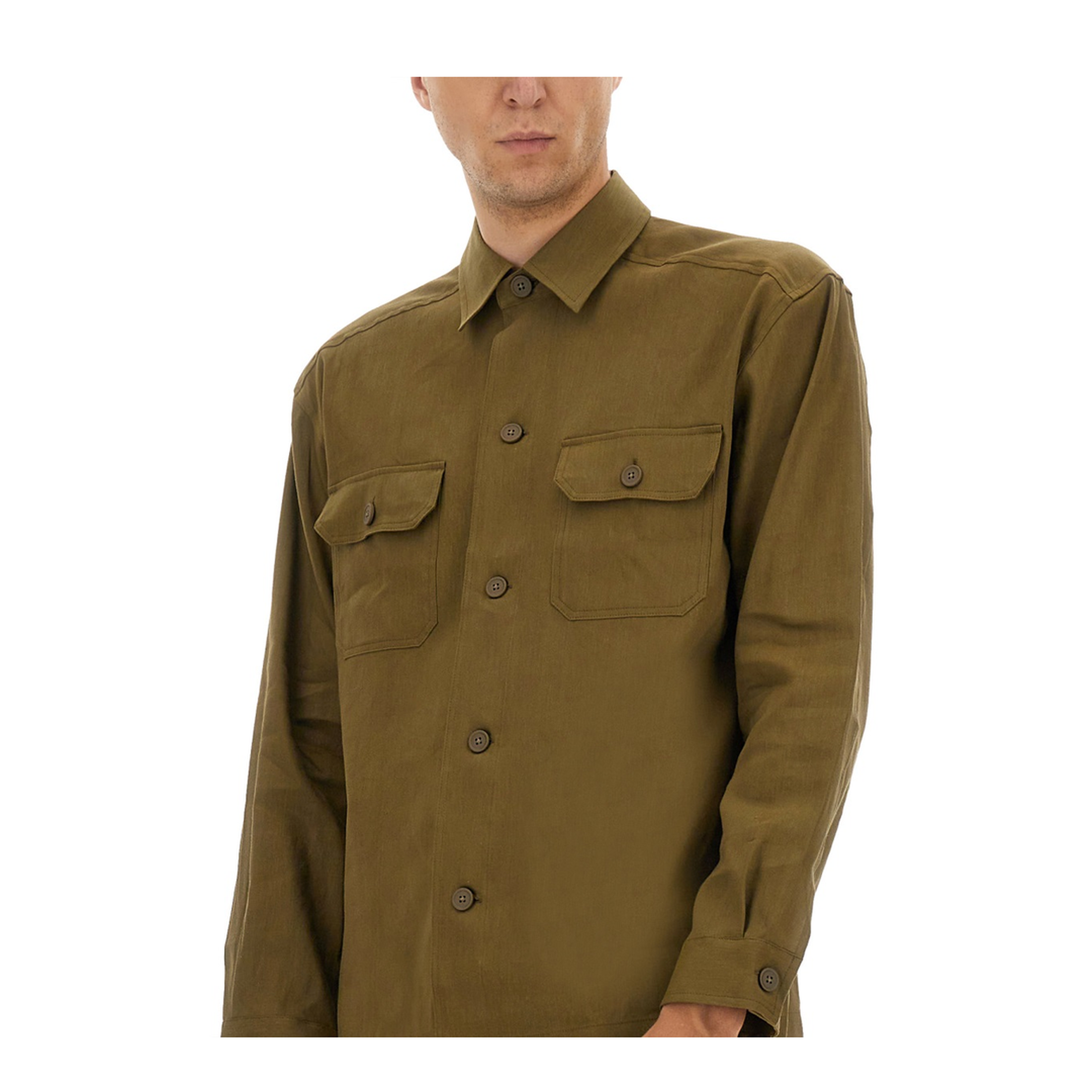 Stretch Linen And Viscose Shirt - Image 4