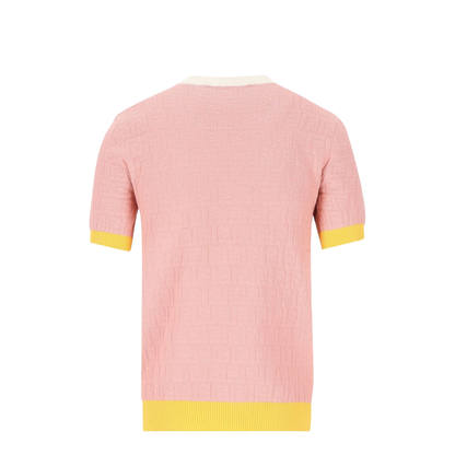 Pink Polo T-Shirt with Jacquard - Image 3