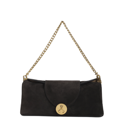 Vivian Small Suede Leather Clutch - Brown - Image 1