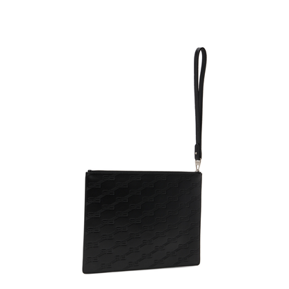 Zippered Wristlet with Distressed Hardware and Embossed Logo - Image 3