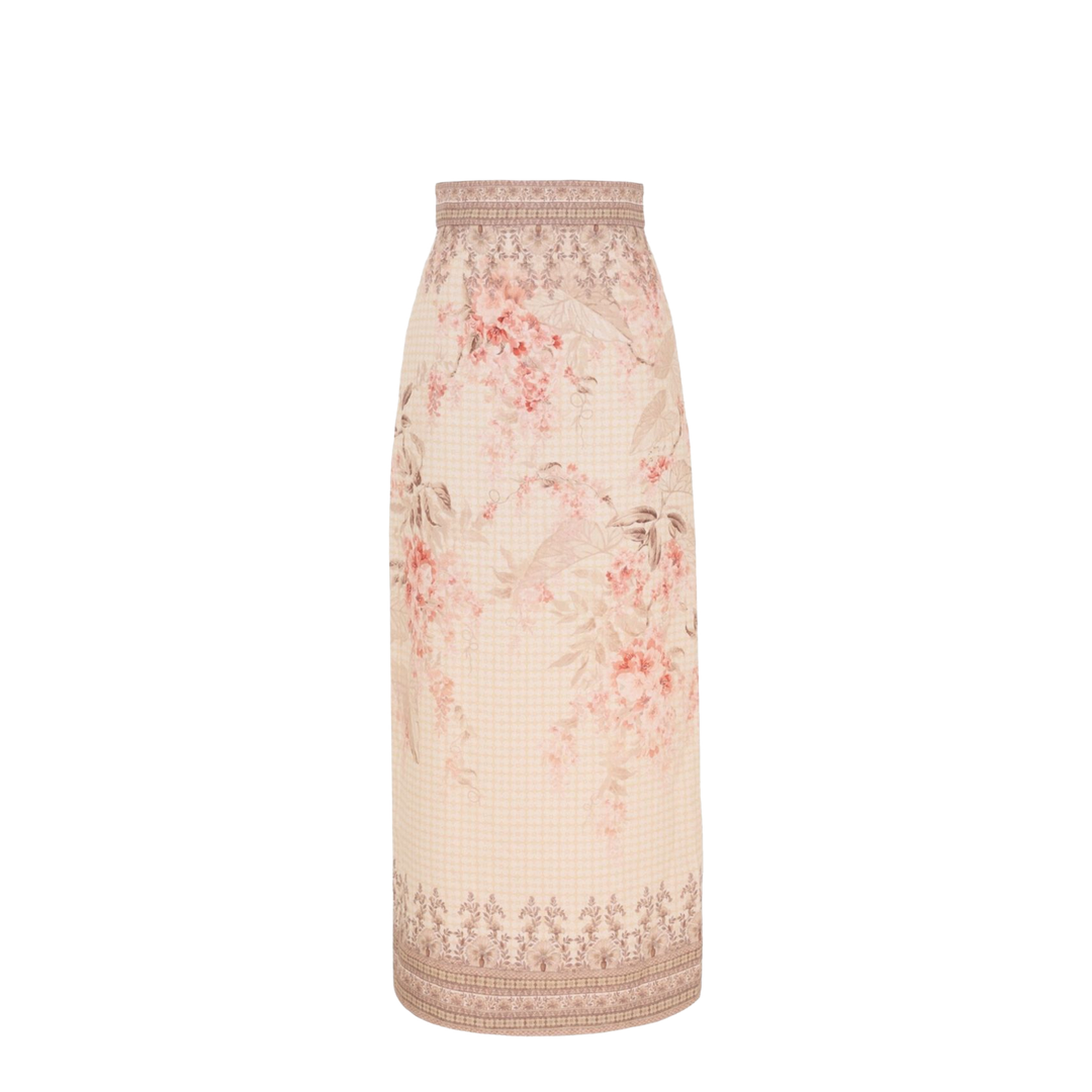 Printed Linen Pencil Skirt - Image 1