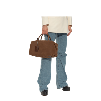 Large Nubuck Leather Bowler Bag - Image 2