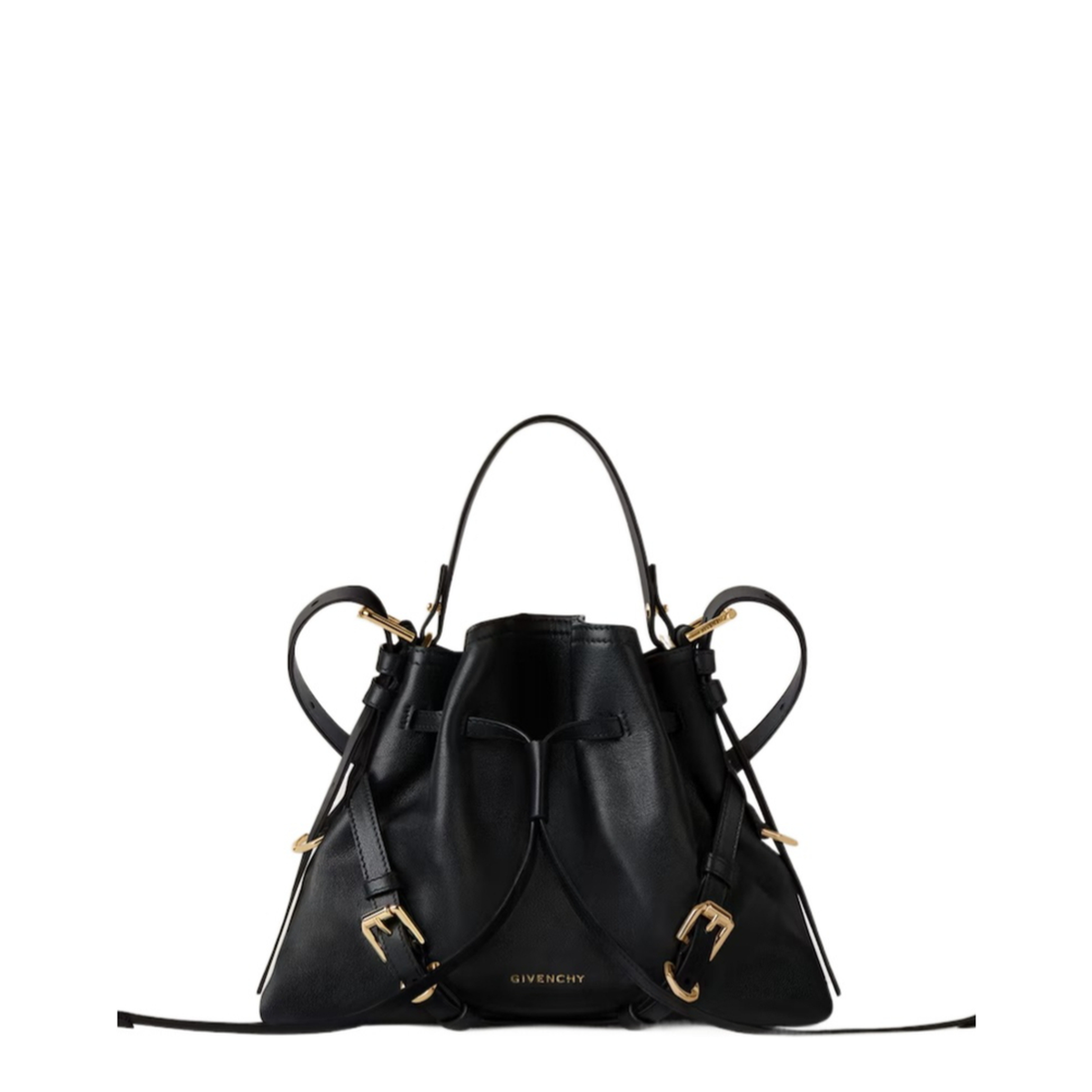 Voyou Small Calfskin Bucket Bag - Black - Image 1