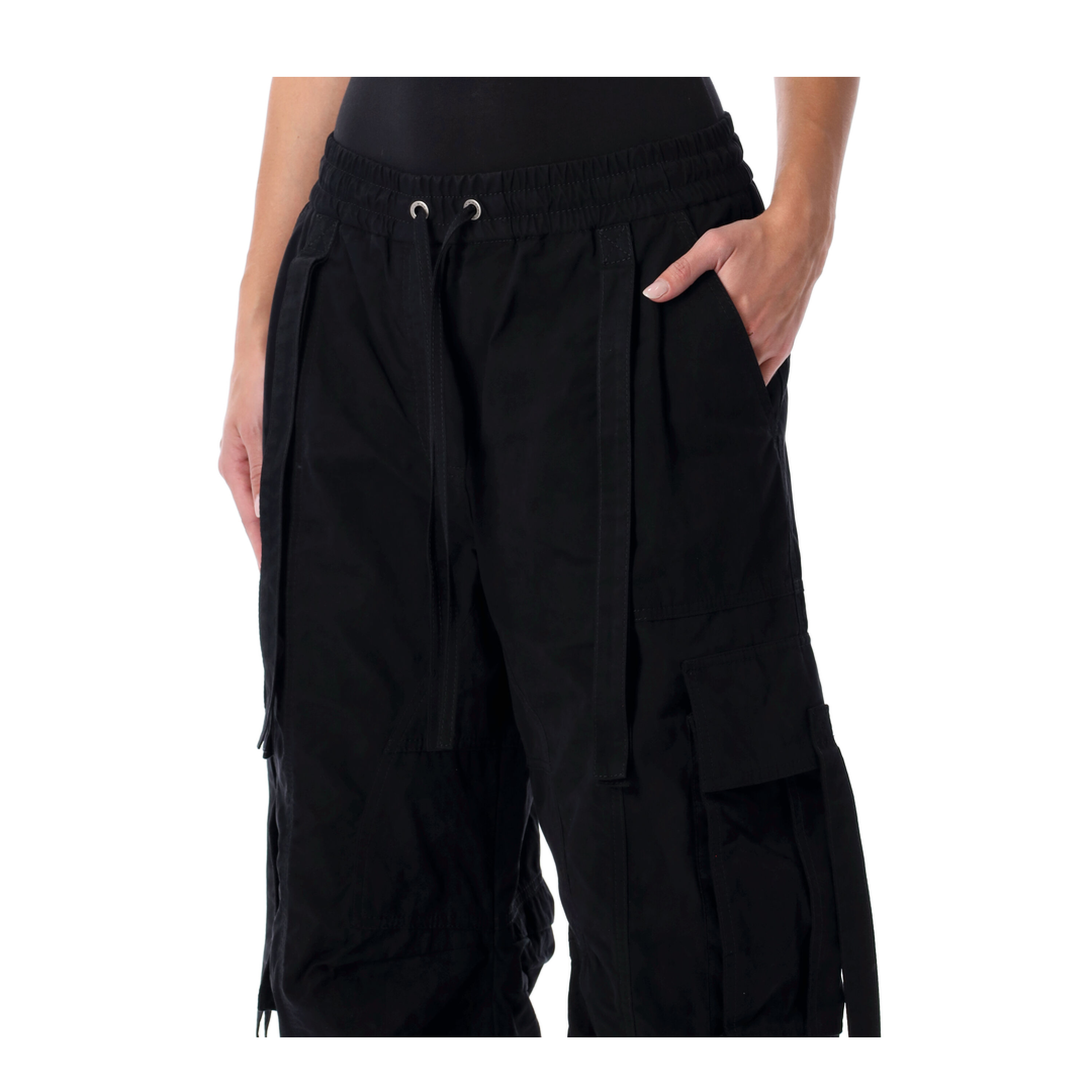 Waxed Faille Cargo Pants in Black - Image 3