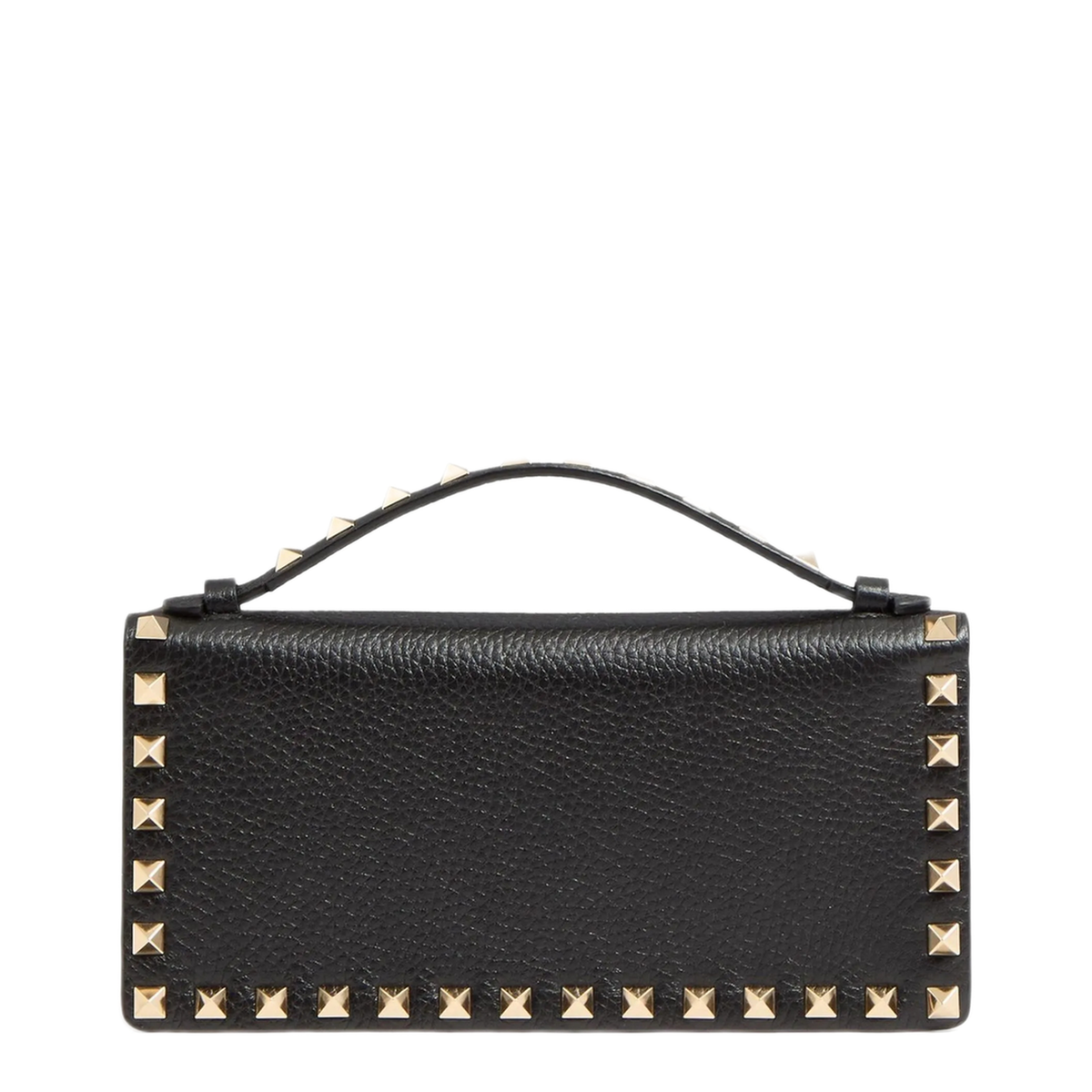 Black Rockstud Leather Wallet With Chain - Image 4