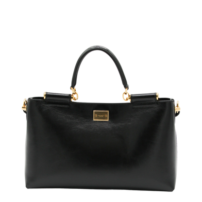 Vittoria Medium Calfskin Handbag - Black - Image 5