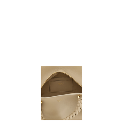 Handbag (M) Leather Beige - Image 4