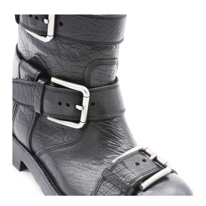 Black leather boots with straps - Image 7