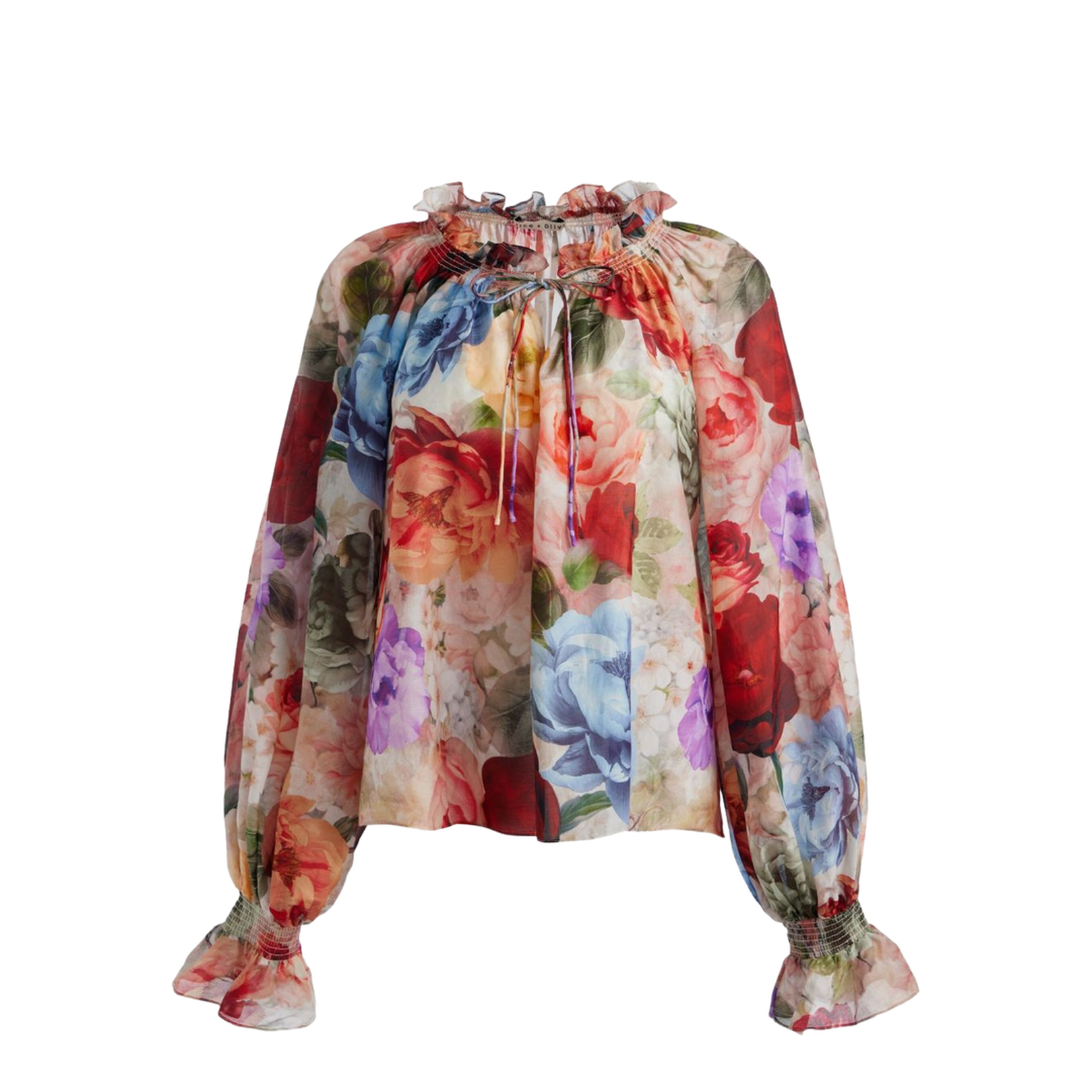 Norah Peasant Blouse In Storm Floral - Image 1