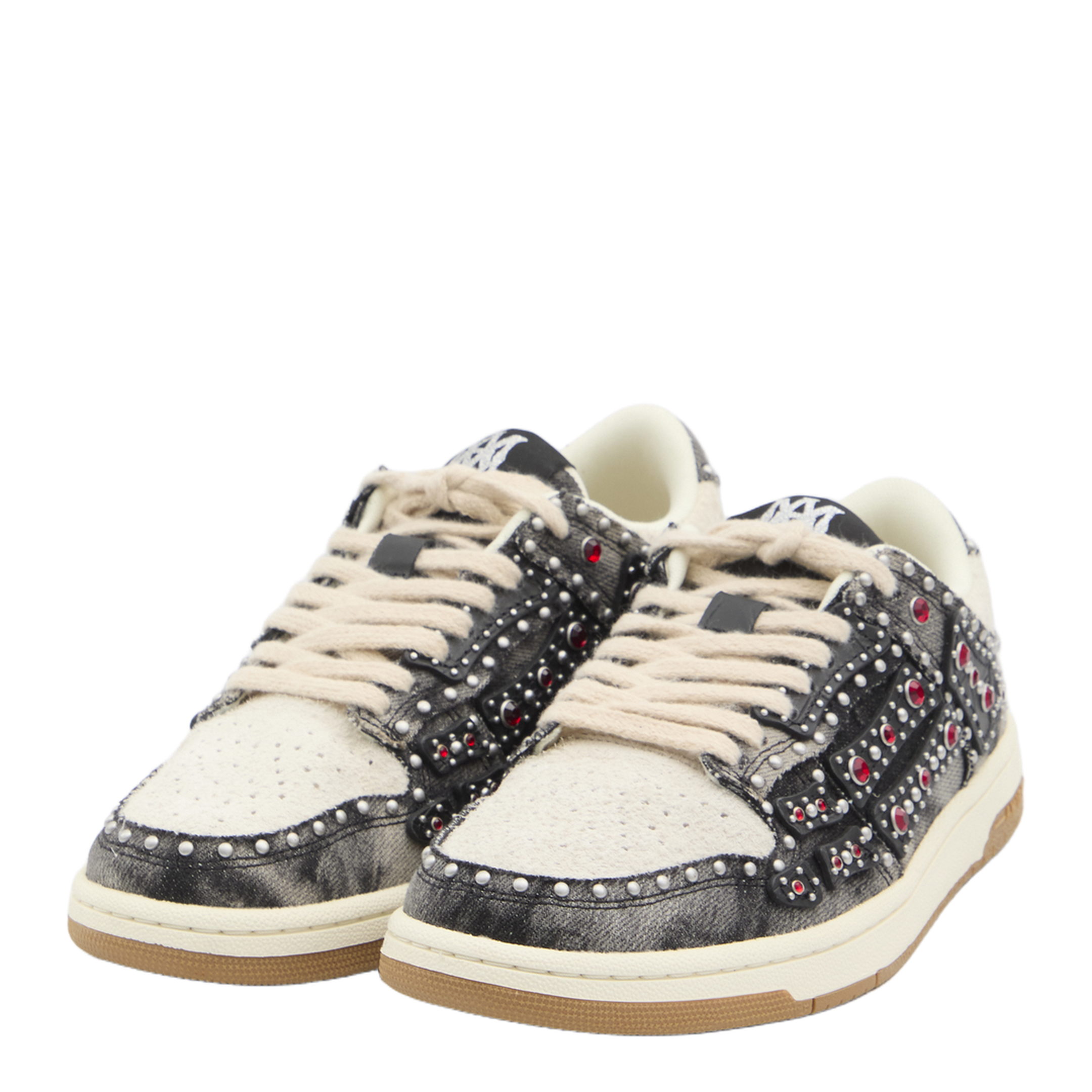Skel Top Black Sneaker With Beads And Crystals - Image 2