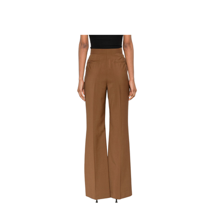 Flare Trousers in Wool and Mohair - Brown - Image 4