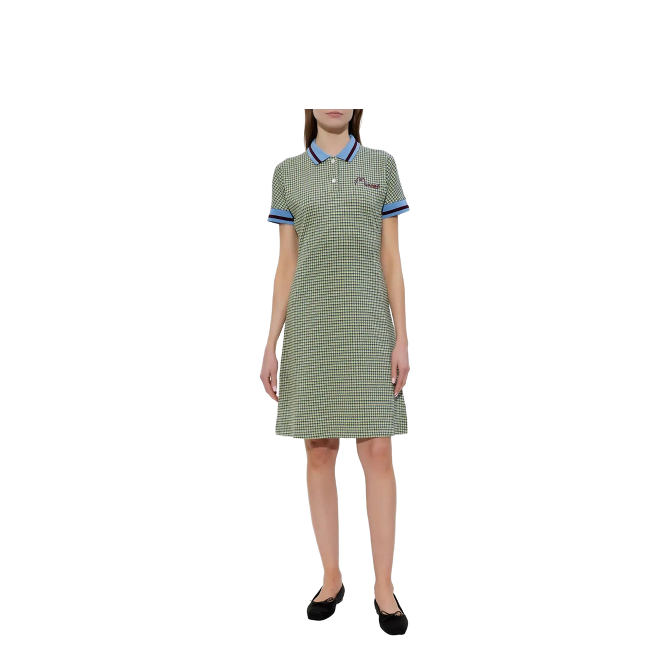 Polo-Collar Check Mini Dress - Image 2