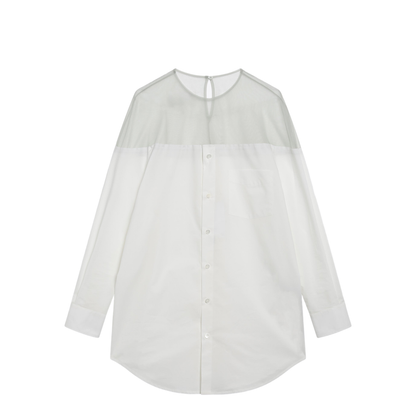 High-Cut Cotton Poplin Shirt - Image 1