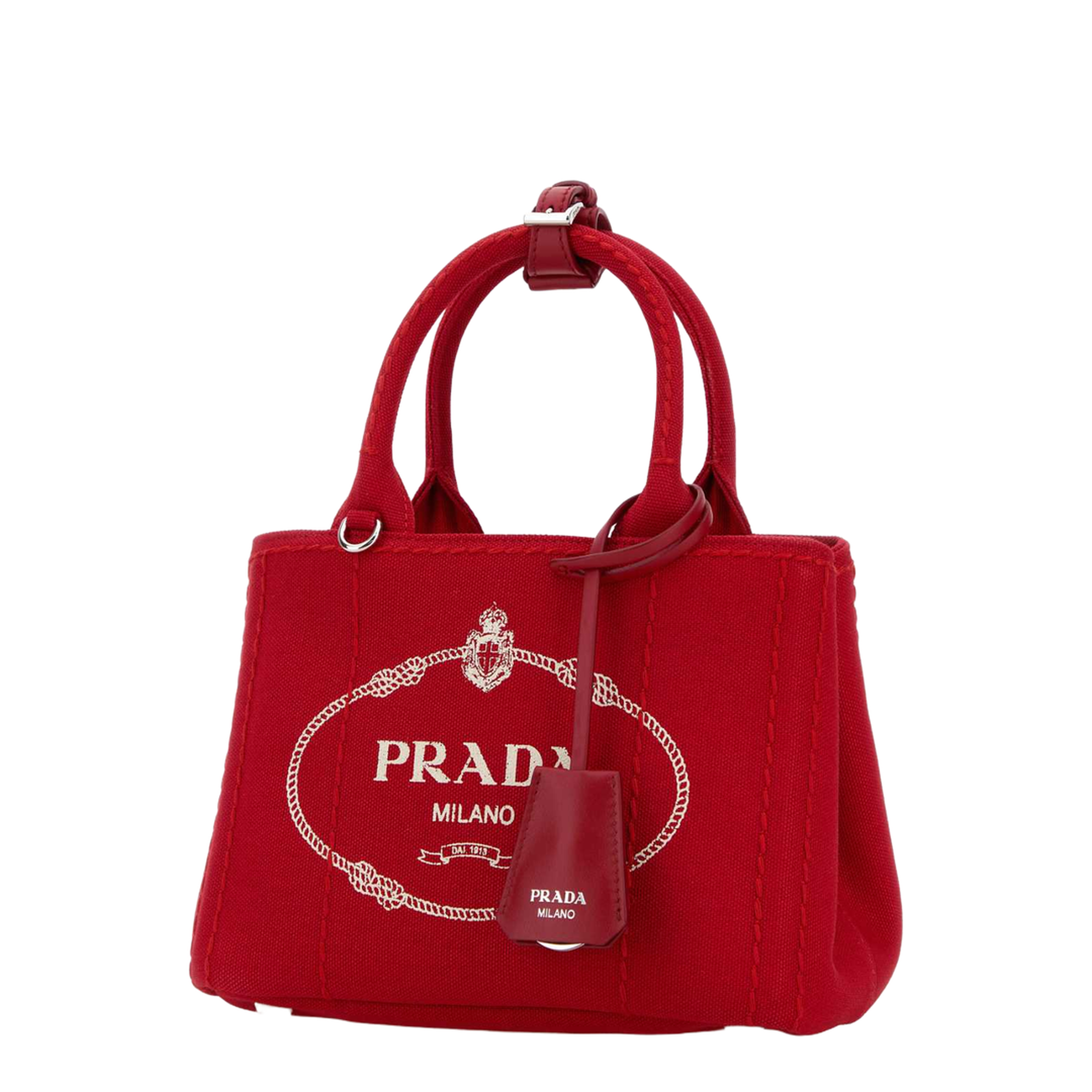 Jardinière Mini Cotton Canvas Handbag - Red - Image 2