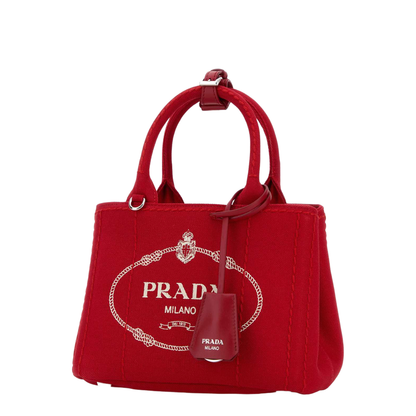 Jardinière Mini Cotton Canvas Handbag - Red - Image 2