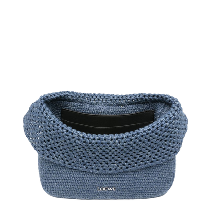Ola Medium Crochet Shoulder Bag - Denim Blue - Image 5