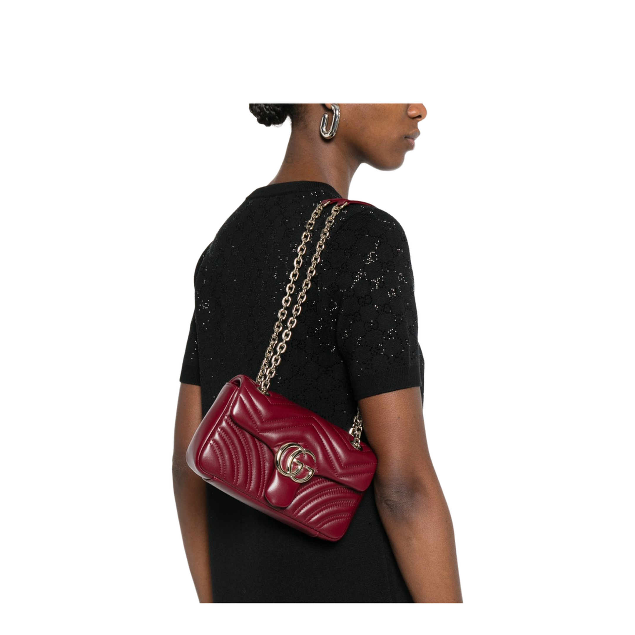 Small Shoulder Bag Red Leather - Image 3