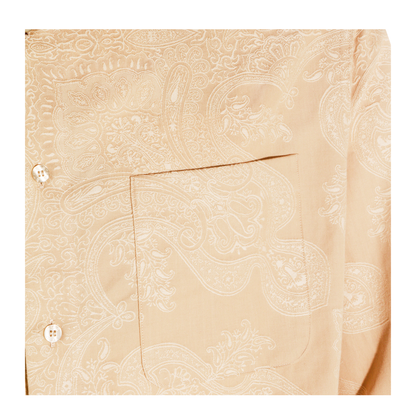 Paisley Cotton Jacquard Shirt Sand - Image 5