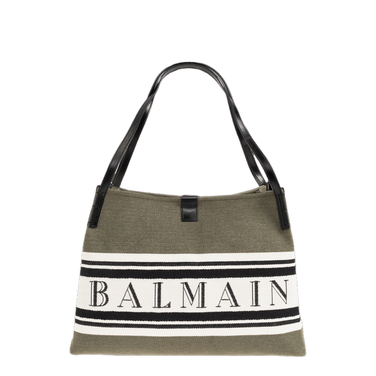 Medium Release Shopper Cotton Canvas Tote Bag - Olive Green - Image 1