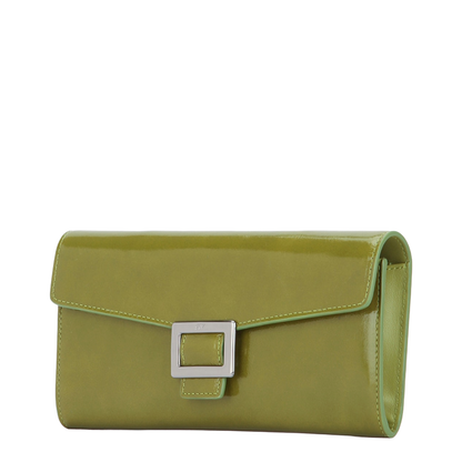 Wallet on Chain in Patent Leather Green - Image 2