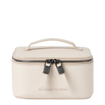 Zipper Grained Calfskin Jewelry Box - White - Image 1