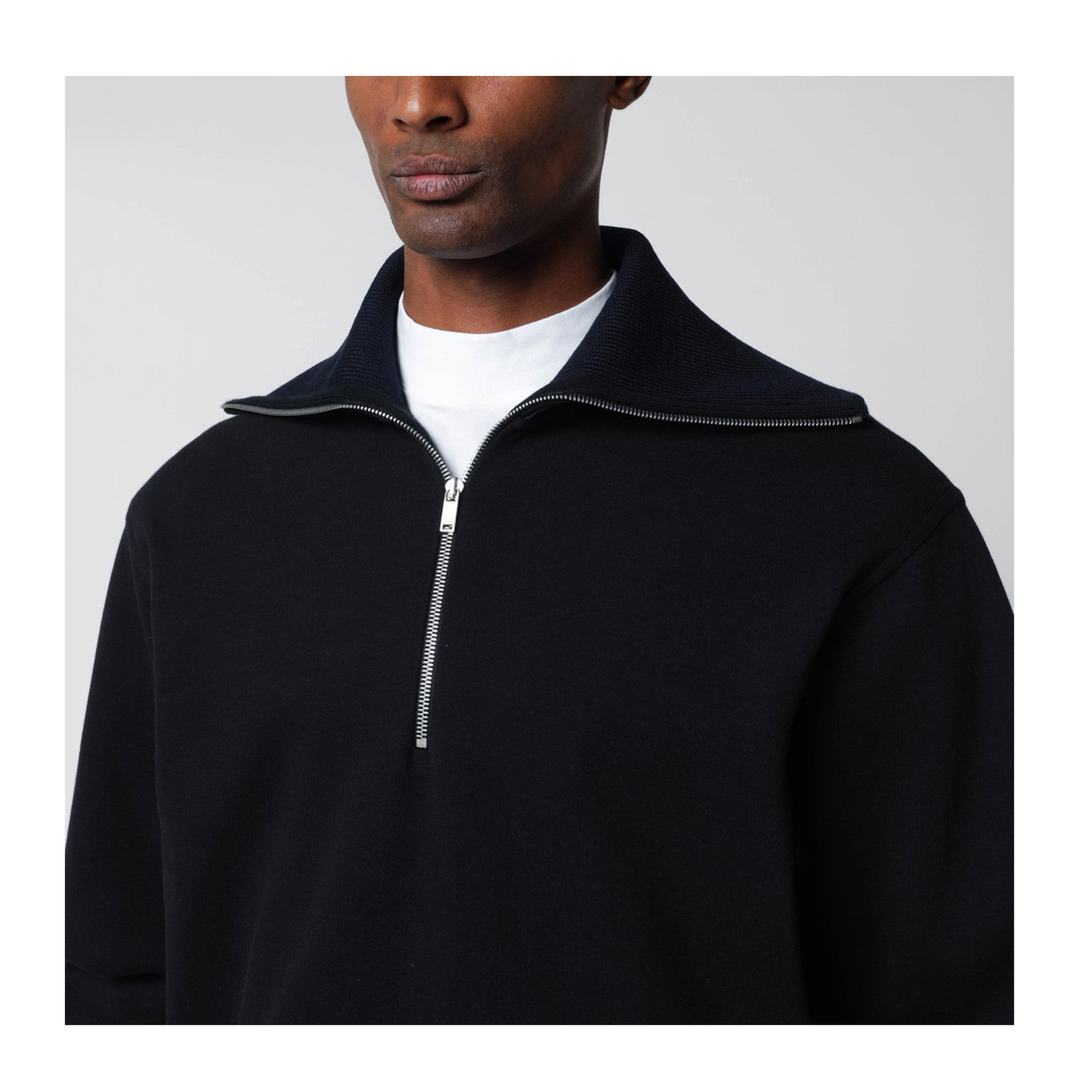 Navy Blue Cotton Sweatshirt - Image 2