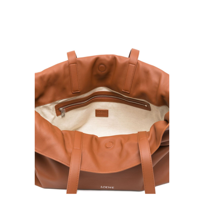 Flamenco Large Leather Clutch Bag - Squirrel - Image 3