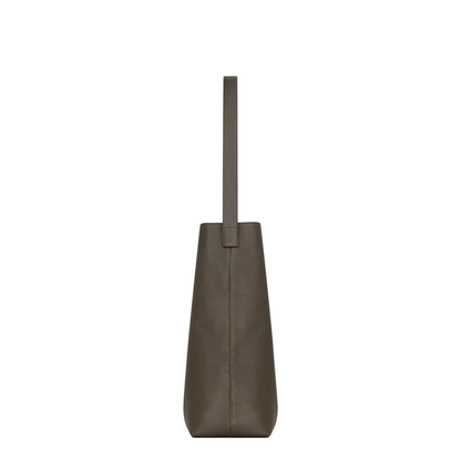 Bold Hobo Bag in Leather in Grey & Silver - Image 5