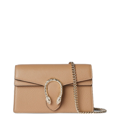 Mini Shoulder Bag in Beige Leather - Image 1