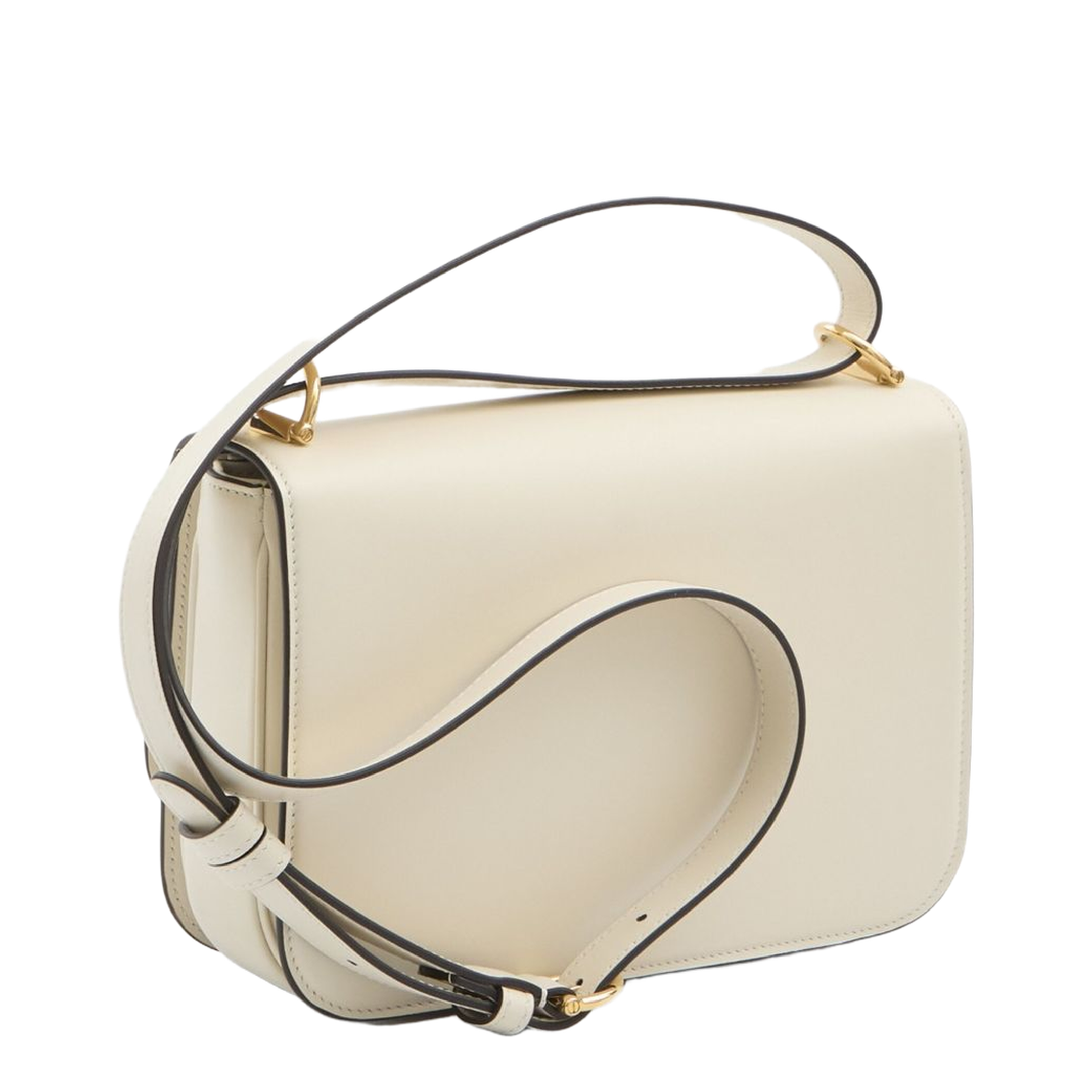Siena Small Leather Shoulder Bag Ivory - Image 2