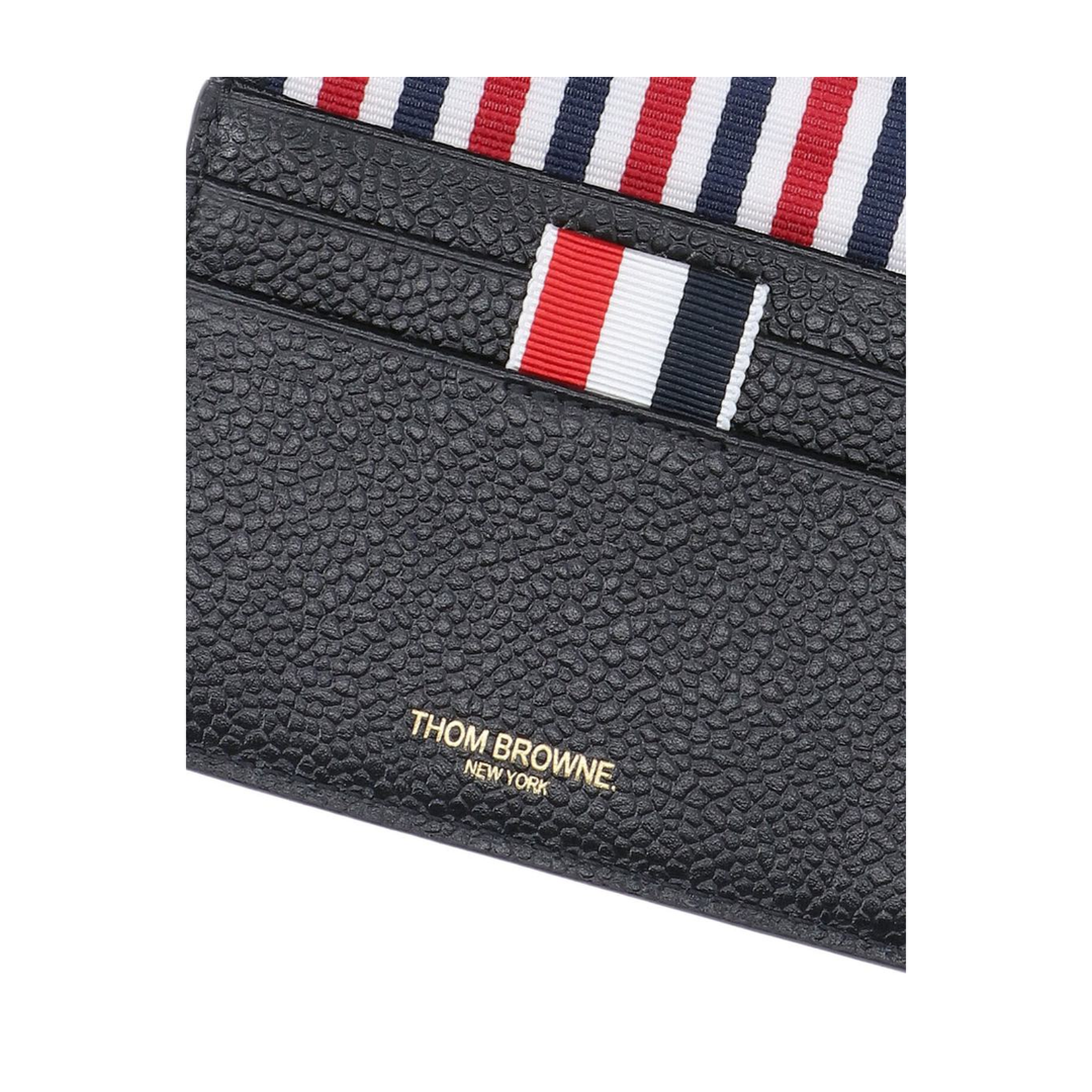 Goose Embroidered Pebbled Calf Leather Bifold Wallet - Black - Image 5