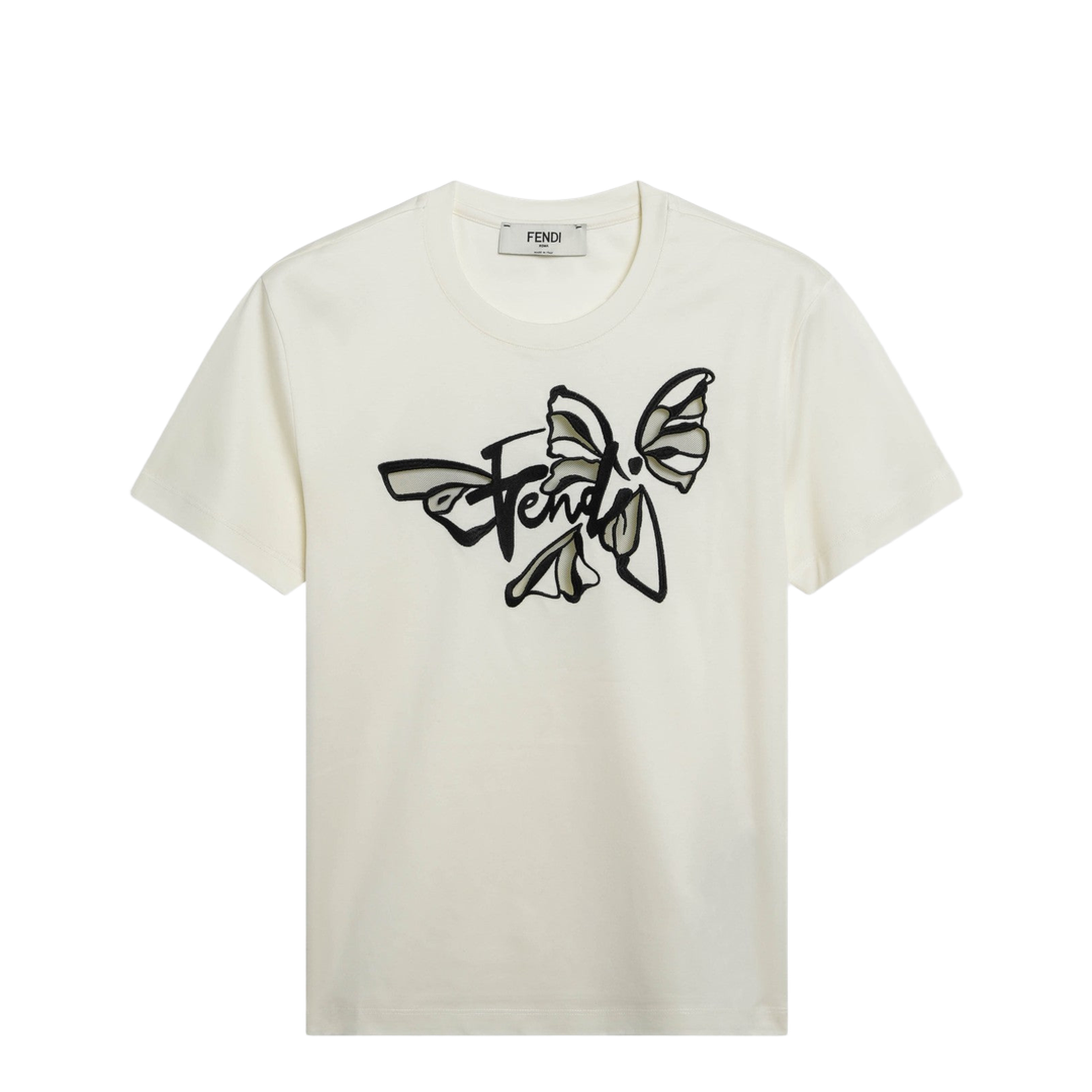 White T-shirt with Embroidered Logo - Image 1