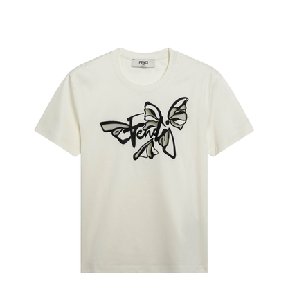 White T-shirt with Embroidered Logo - Image 1