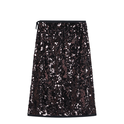 Plum-coloured sequined skirt - Image 2
