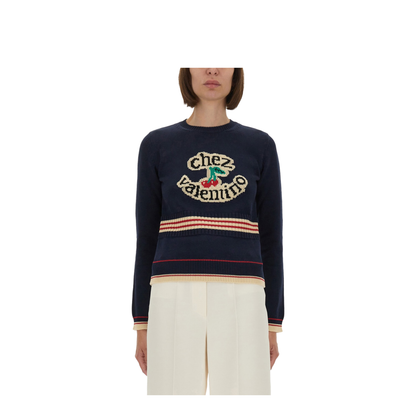 Women's Cotton Sweater Navy Blue - Image 1