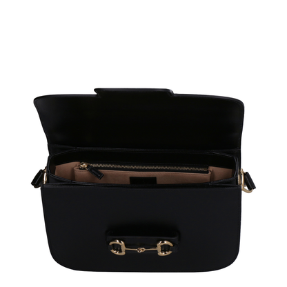 Horsebit 1955 Medium Leather Shoulder Bag - Black - Image 5