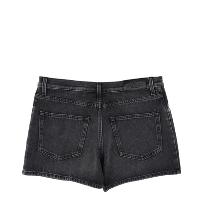 Denim Shorts with Horsebit Detail - Image 3