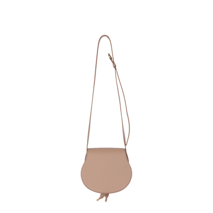 Marcie Small Calfskin Saddle Bag - Light Tan Brown - Image 5