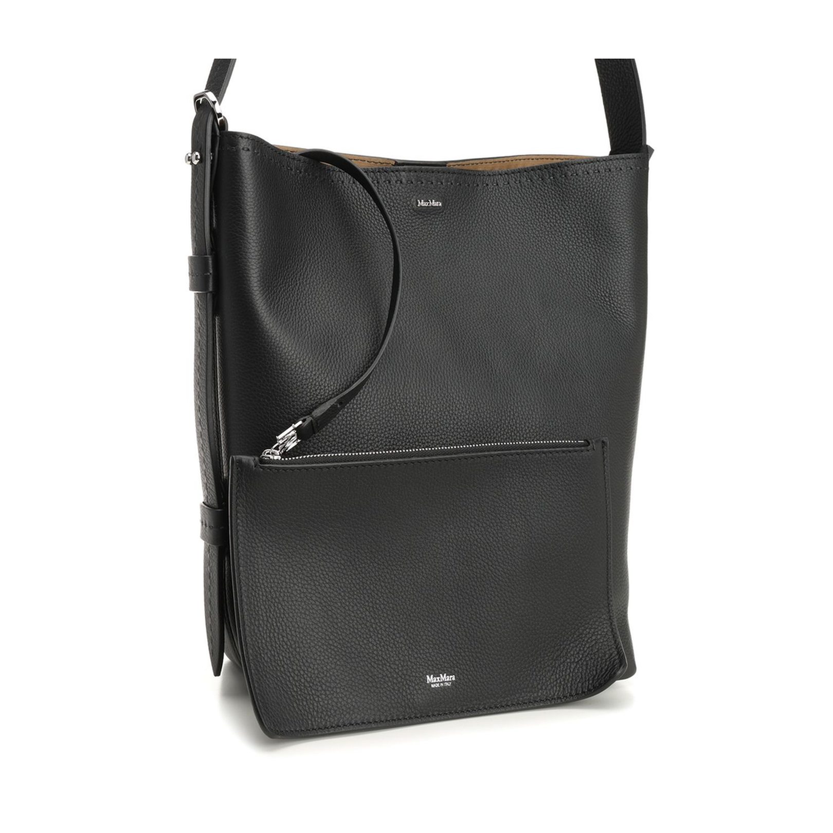 Archetipo Bucket Bag Leather Black - Image 5