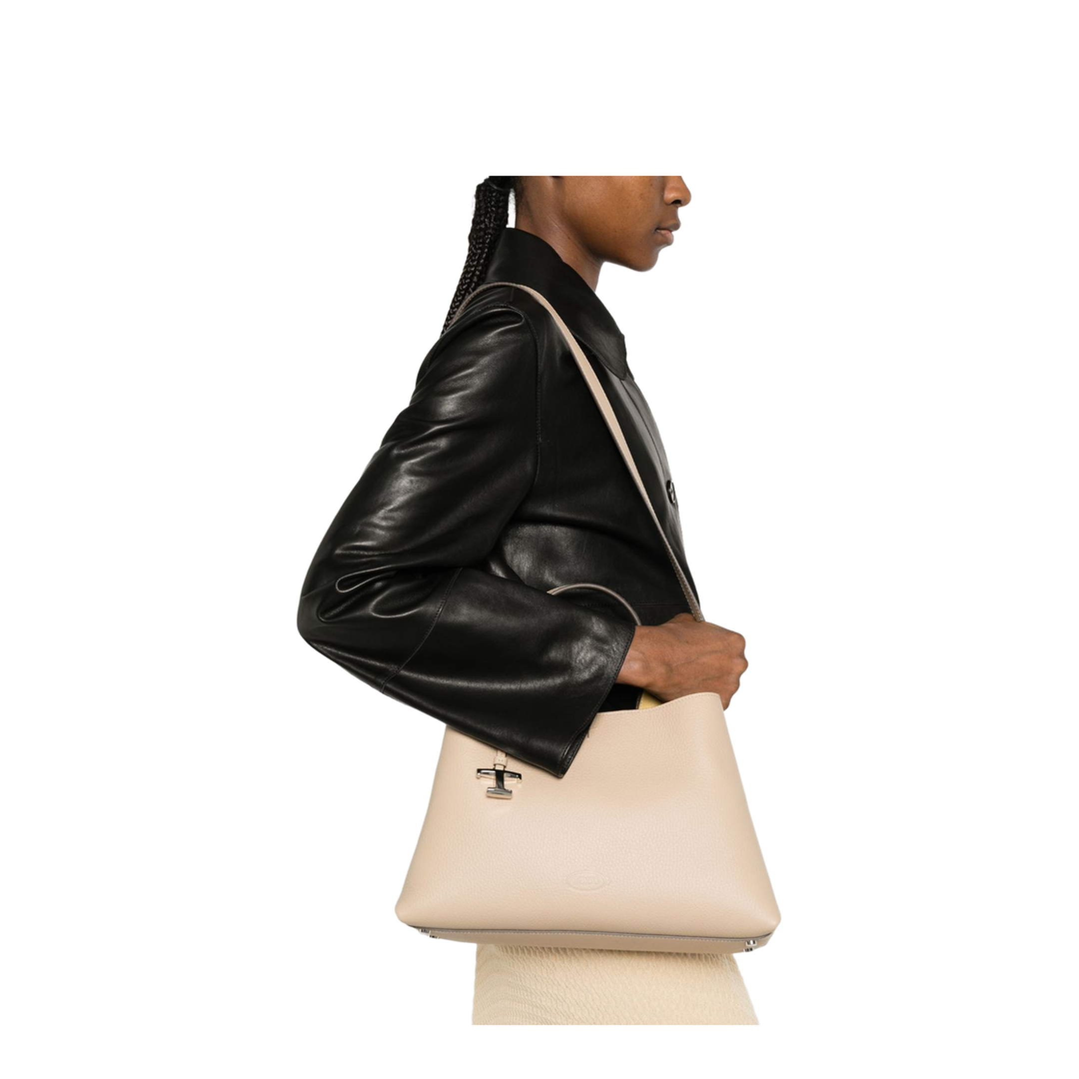 APA Small Calf Leather Top Handle Bag - Black - Image 3