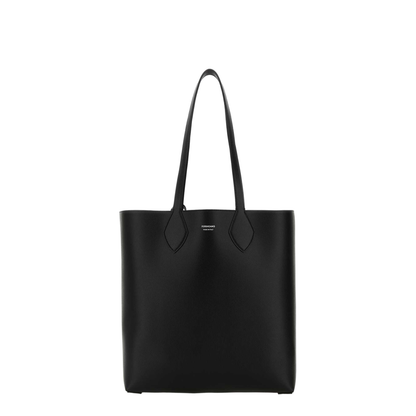 Black Leather Allover Shopping Bag - Image 1