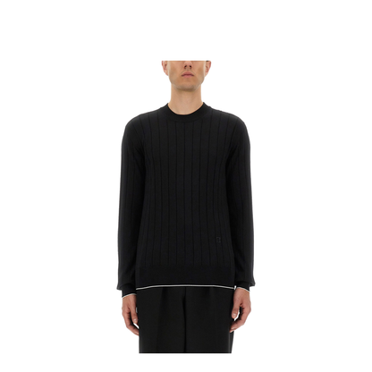 Silk and Cotton Knit PB Sweater Black - Image 1
