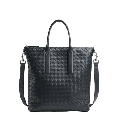 Intrecciato Leather Tote Bags - Black - Image 1