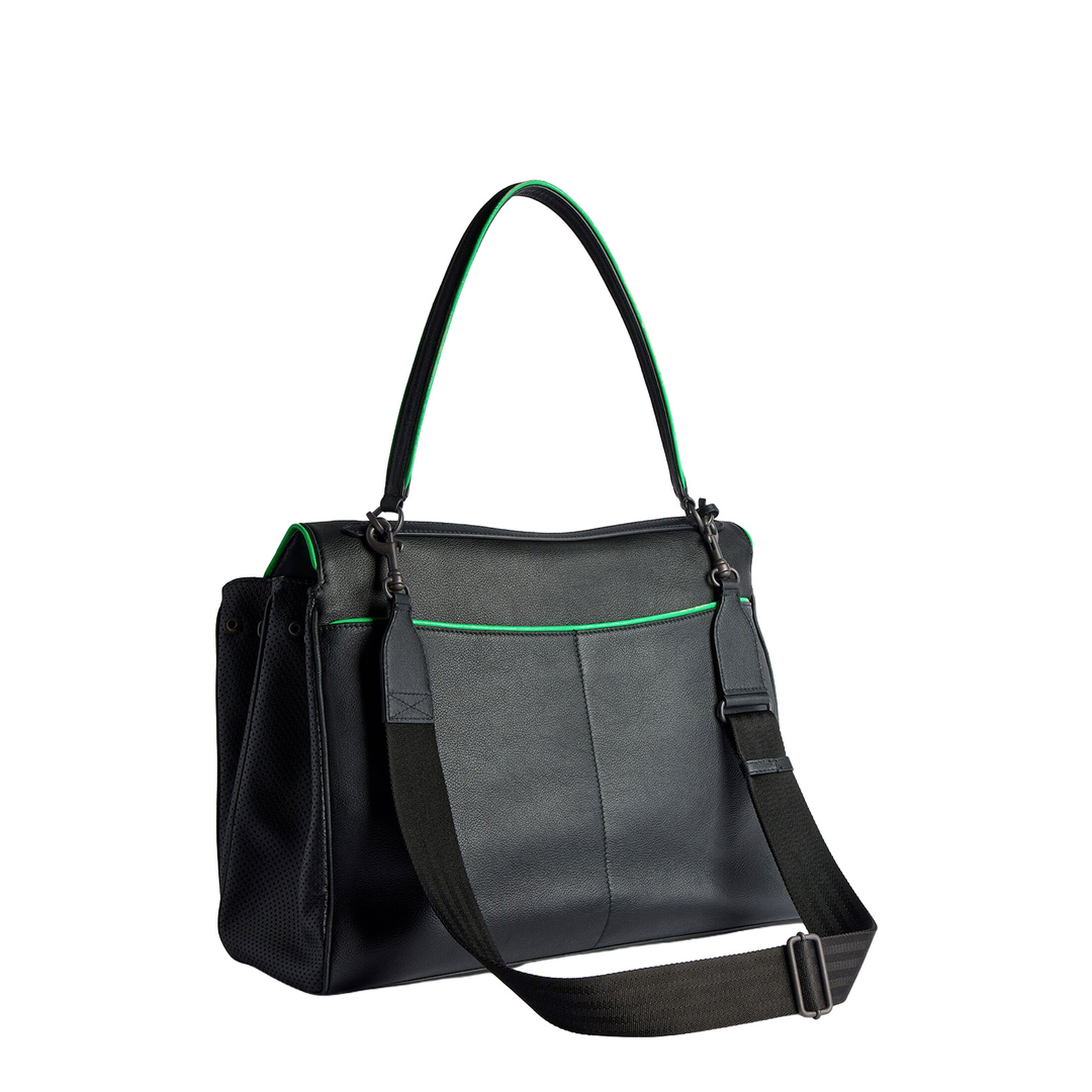 Rodeo Large Calf Leather Handbag - Black - Image 3